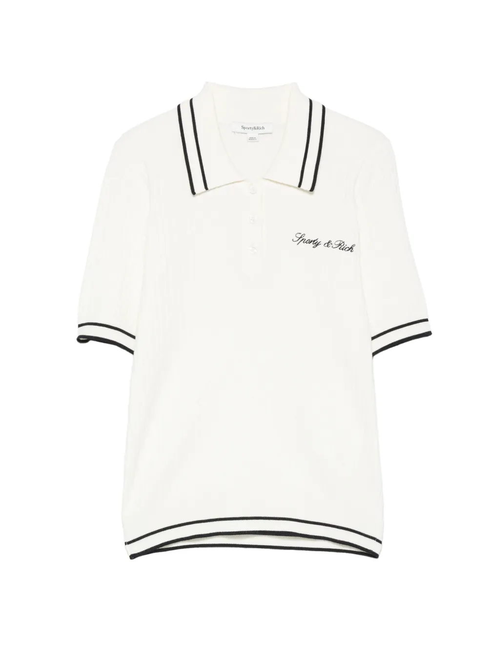 Sporty & Rich cable-knit polo shirt - Toni neutri