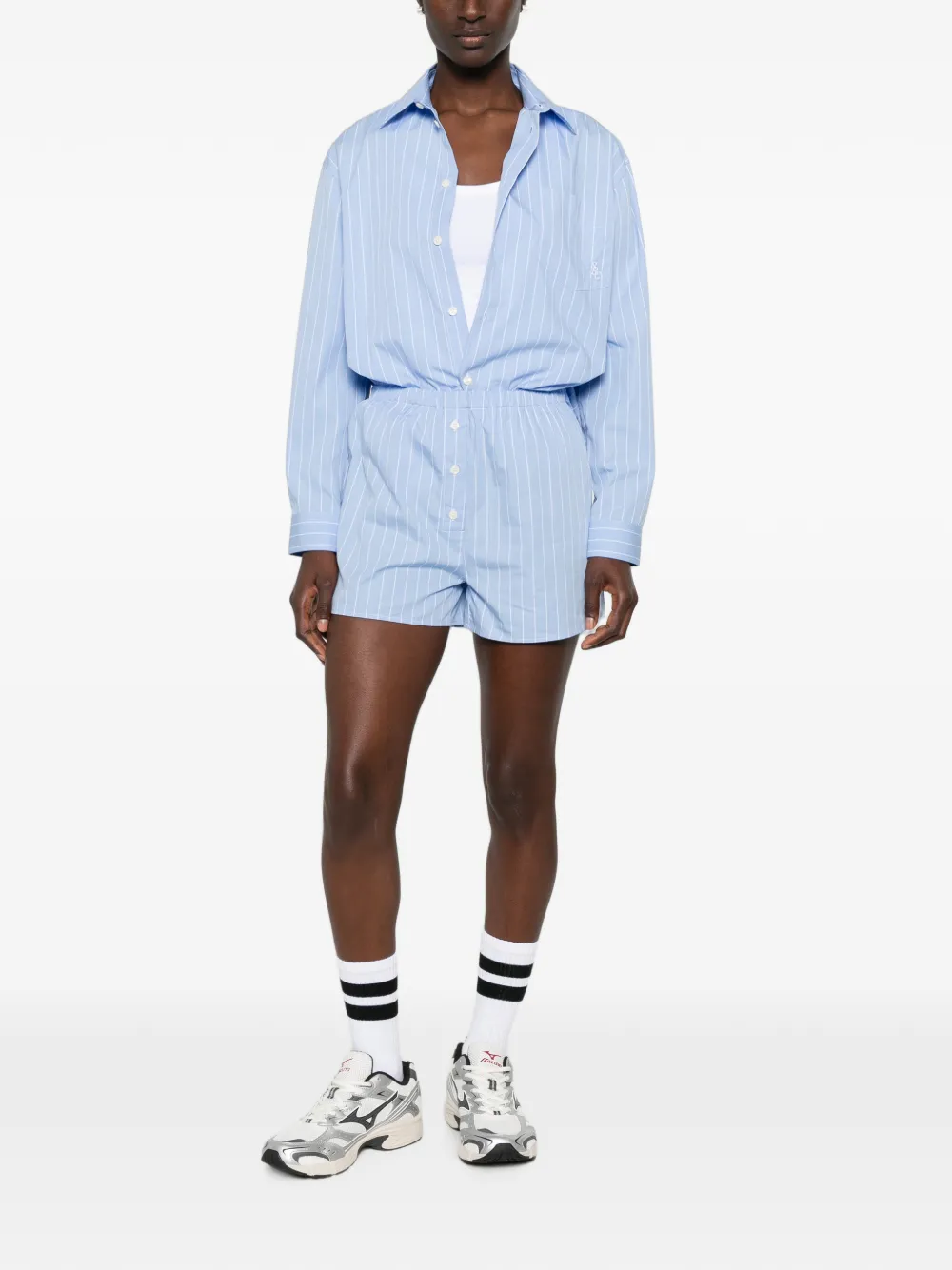 Sporty & Rich vertical-stripe shorts - Blu