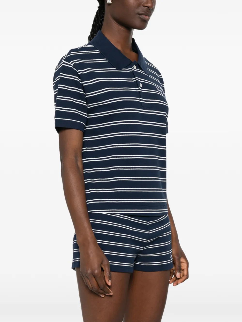 Sporty & Rich Signature poloshirt met korte mouwen en logo Wit