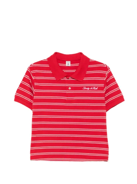 Sporty & Rich striped logo-embroidered cotton polo shirt