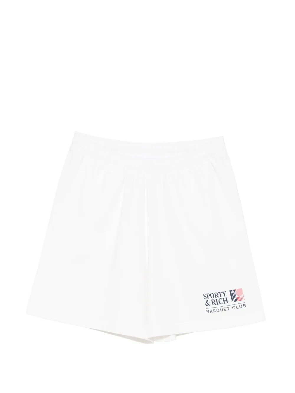 Sporty & Rich Lena logo-print elasticated shorts - Bianco