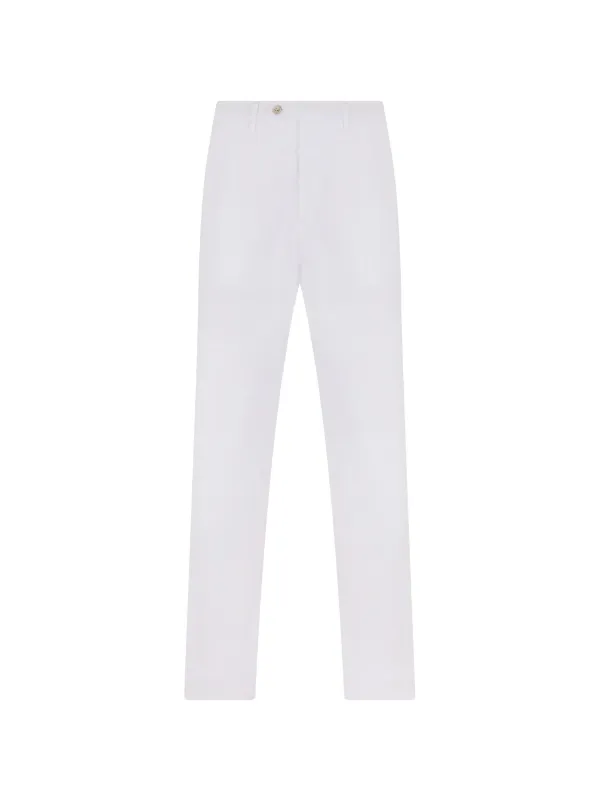Fedeli Straight-fit Linen Trousers in White