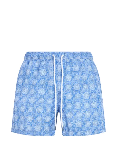 Fedeli floral-print drawstring swim shorts