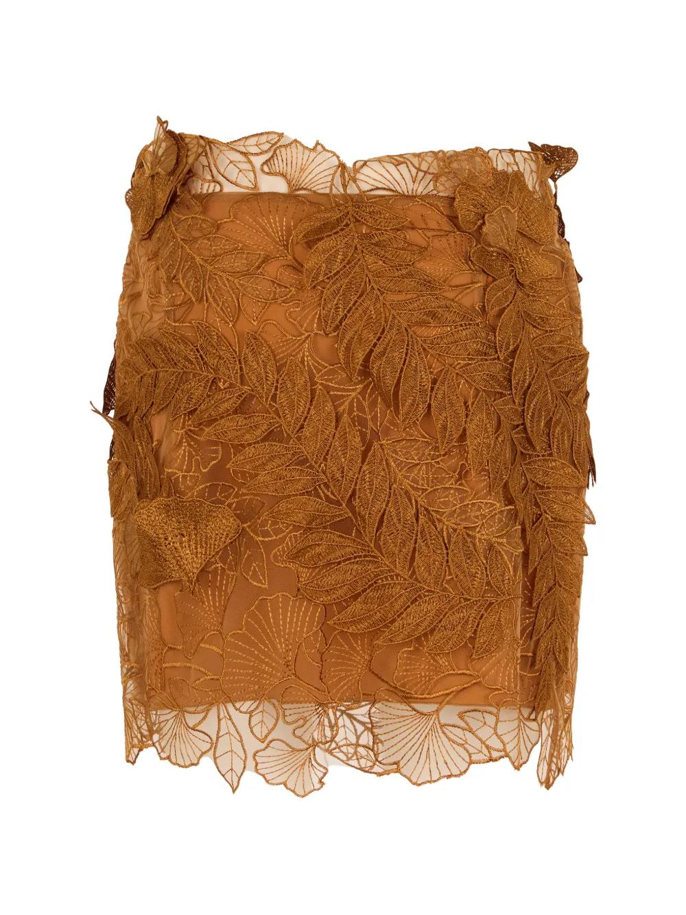 Alberta Ferretti Mini-rok met geborduurde bloemen Bruin