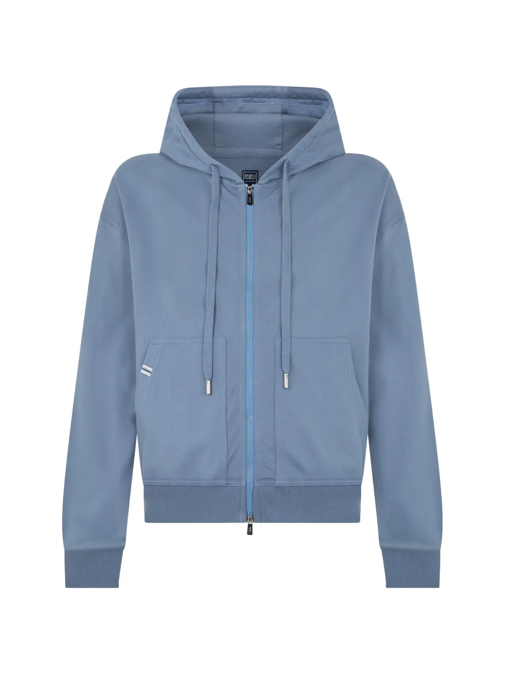 Fedeli zip-up drawstring hoodie - Blu