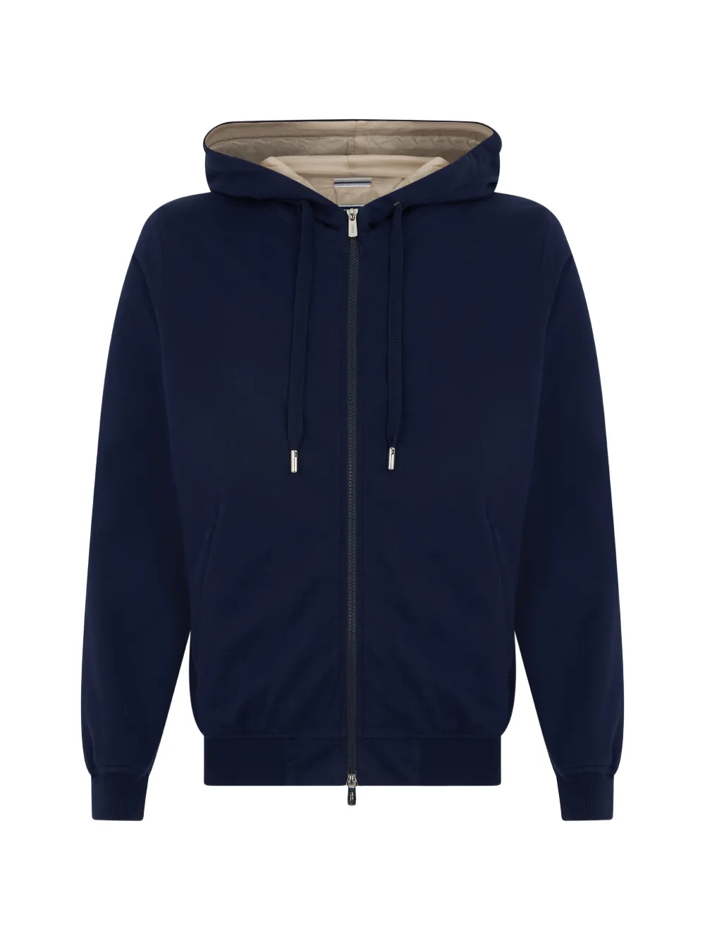 Fedeli Dark blue sweatshirt with zipper and hood