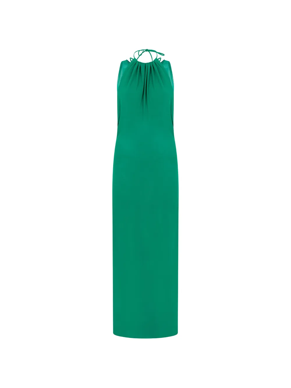 Alberta Ferretti ruffled halterneck maxi dress - Verde