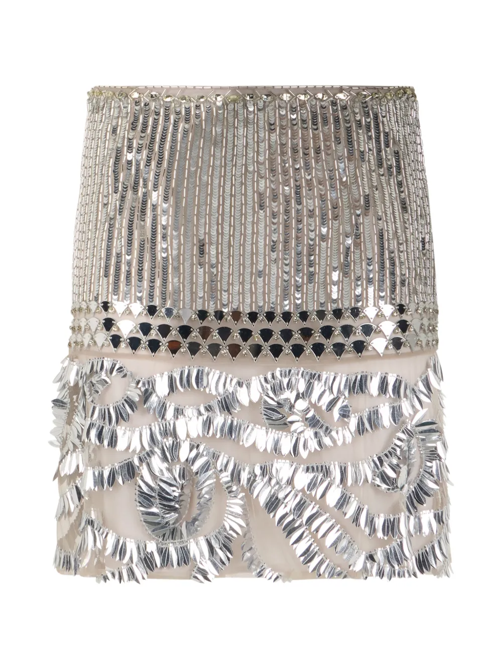 Alberta Ferretti sequin-embellished mini skirt - Argento