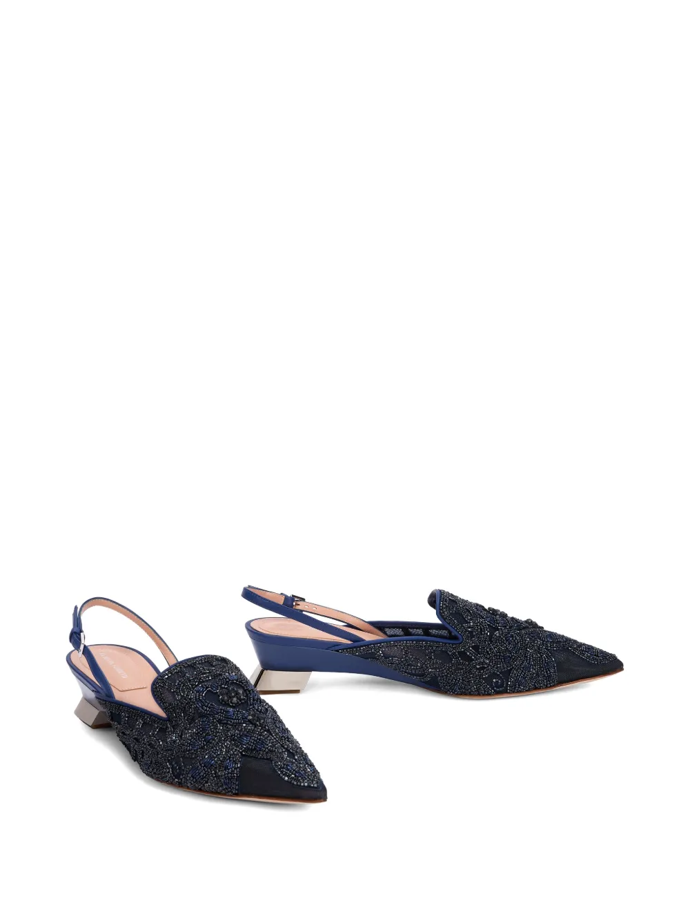 Alberta Ferretti bead-embroidered mesh pumps Blauw