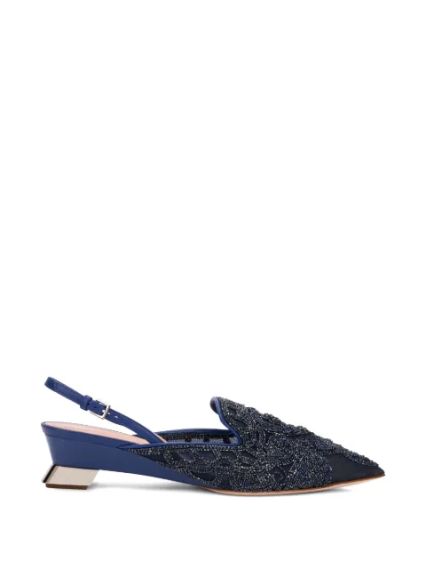 Alberta Ferretti bead-embroidered mesh pumps