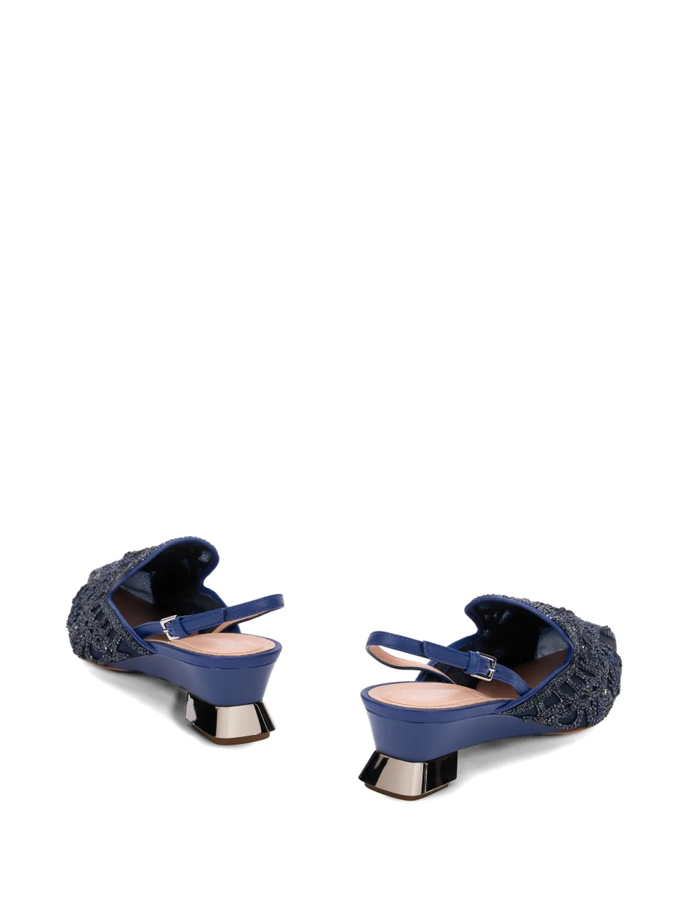 Alberta Ferretti bead-embroidered mesh pumps Blauw
