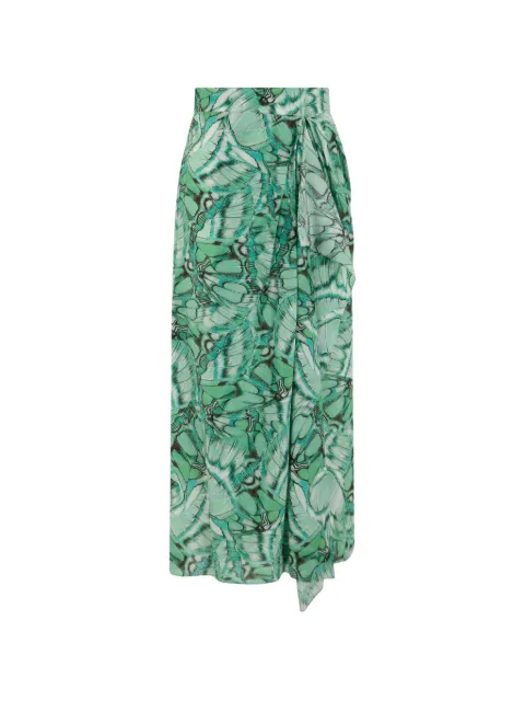 Alberta Ferretti — butterfly-print silk skirt