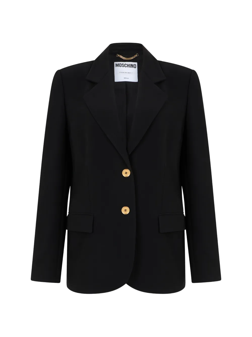 Moschino logo-button notched-lapels jacket - Nero