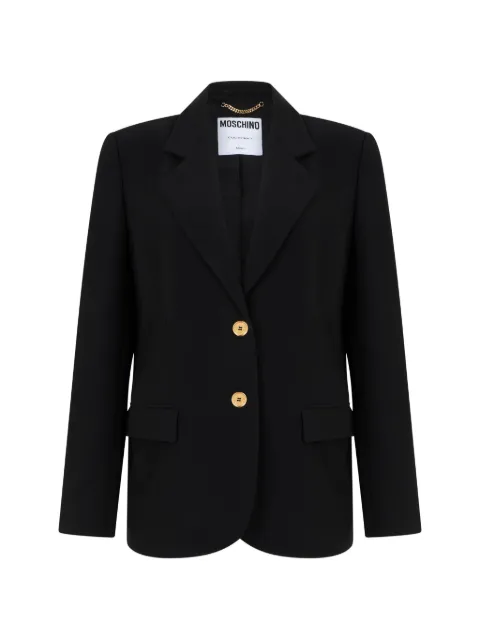 Moschino logo-button notched-lapels jacket