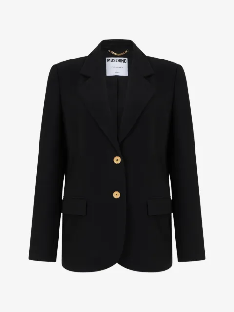 Moschino logo-button notched-lapels jacket