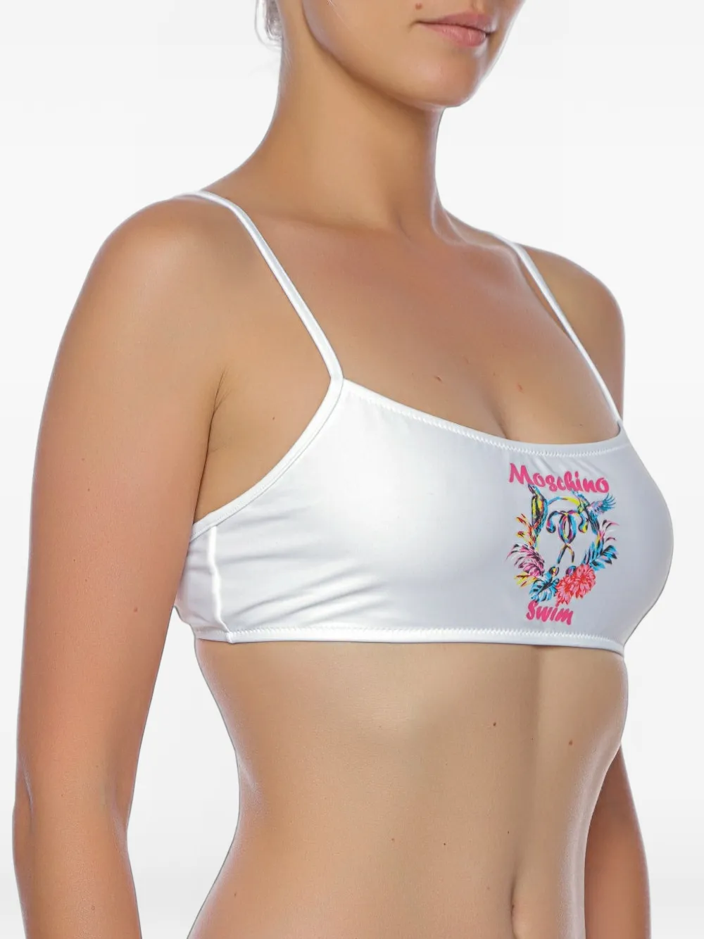 Moschino graphic-print bikini top Wit