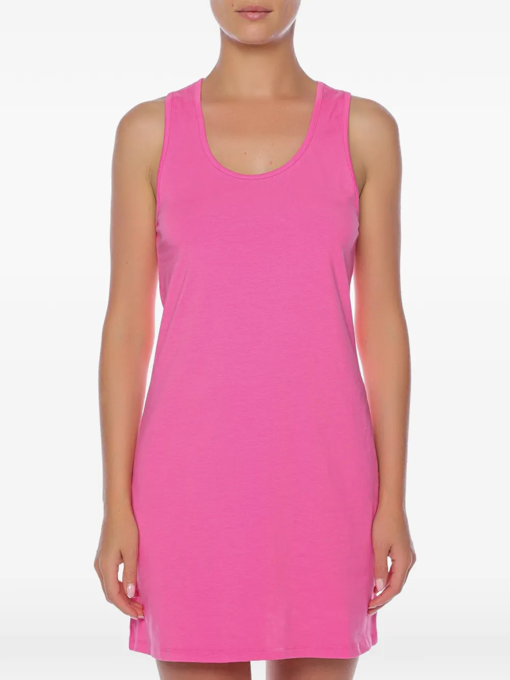 Moschino logo-patch beach mini dress - Rosa