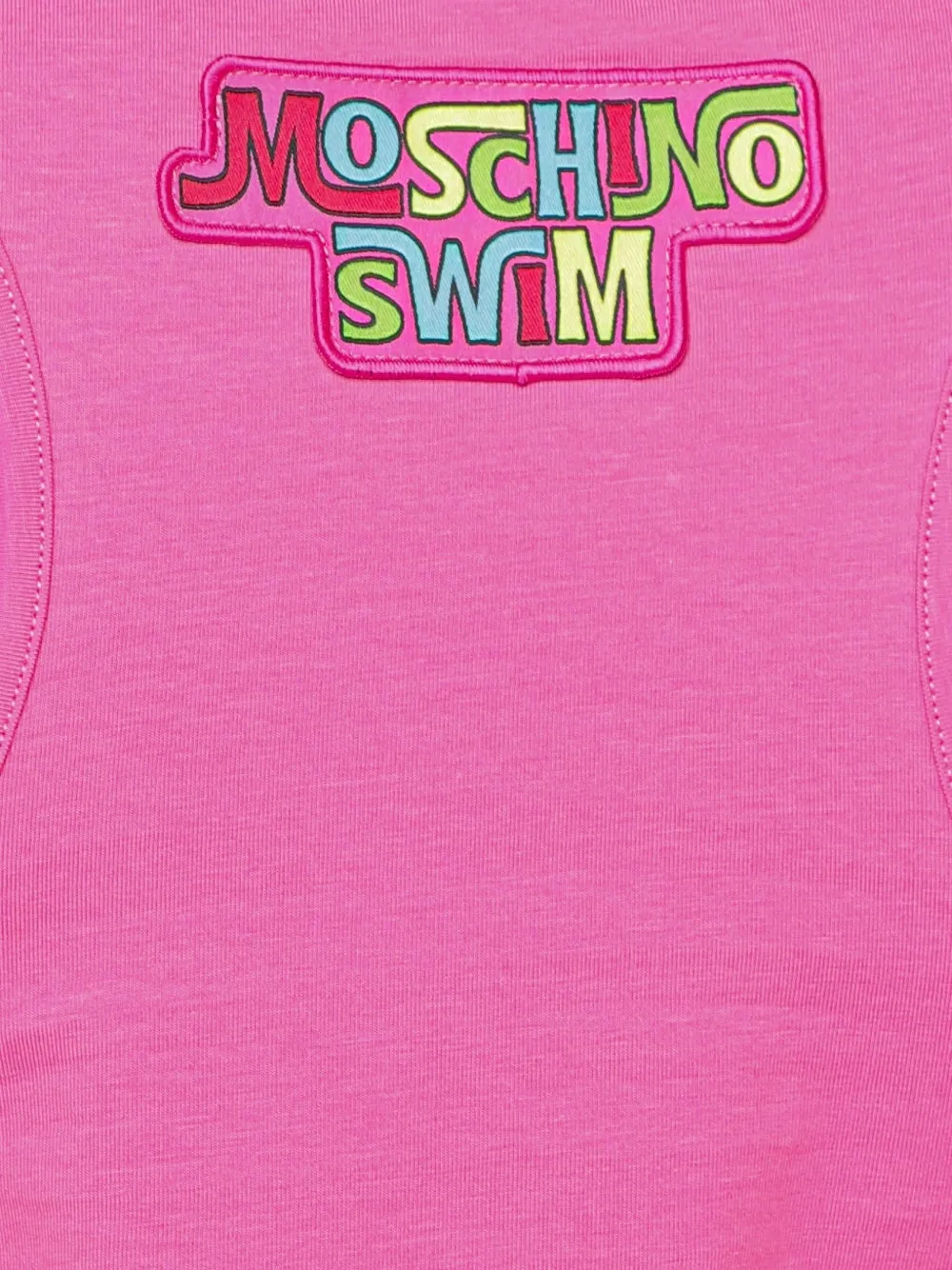 Moschino logo-patch beach mini dress Roze