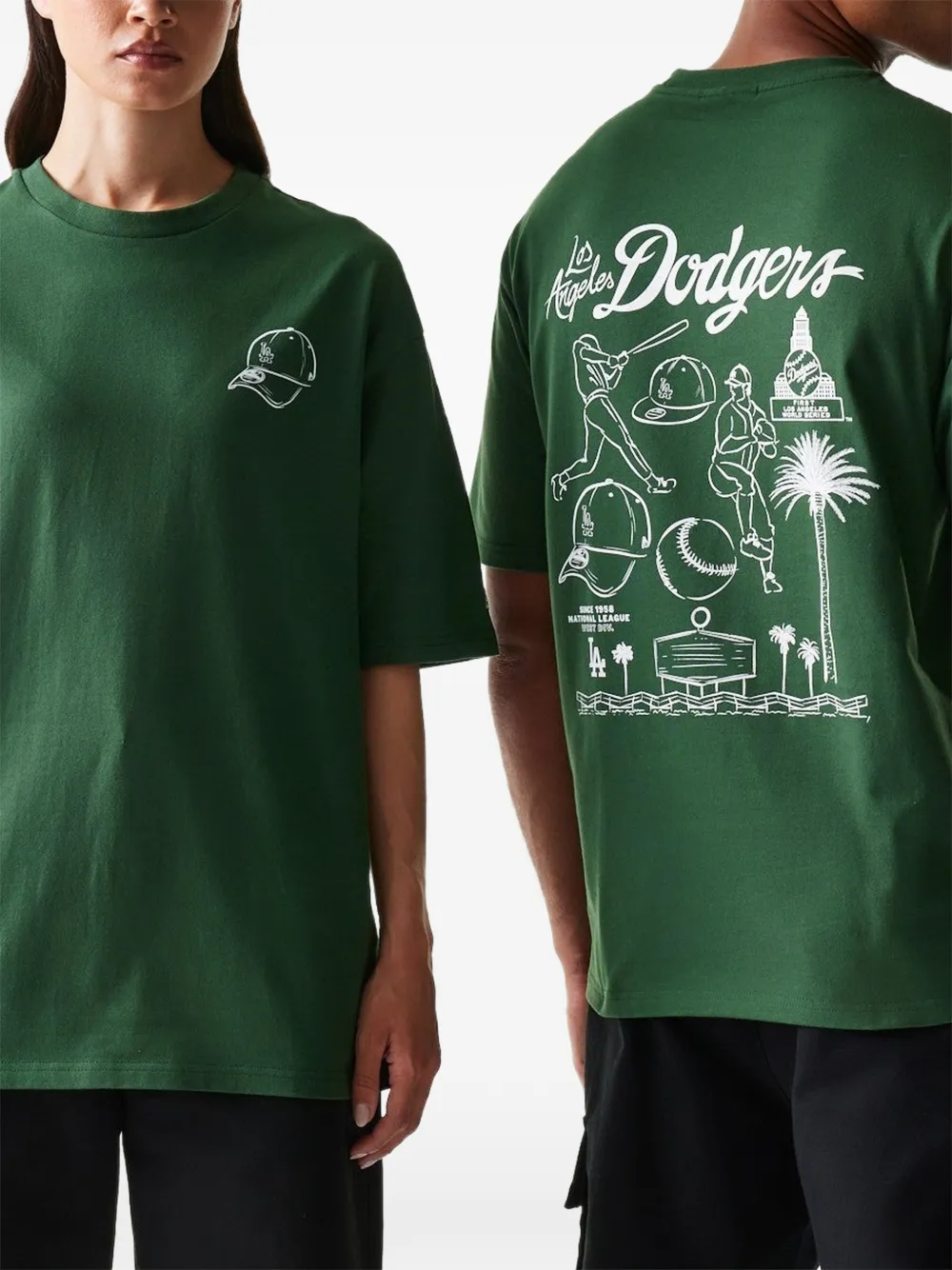 NEW ERA CAP LA Dodgers MLB T-shirt met grafische print Groen