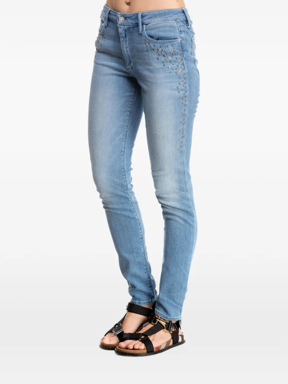 Black Orchid Jude stud-embellished skinny jeans Blauw