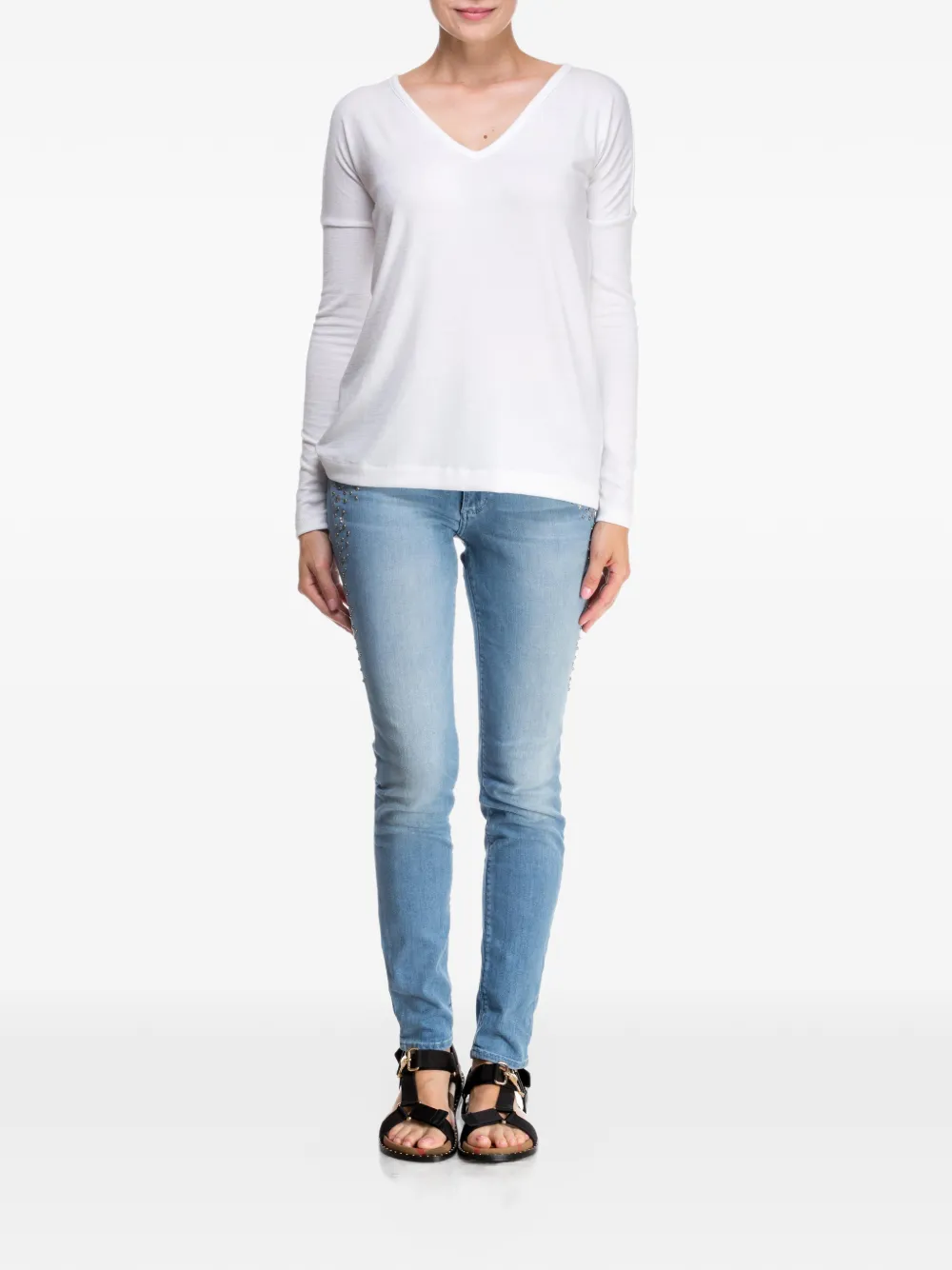 Black Orchid Jude stud-embellished skinny jeans Blauw