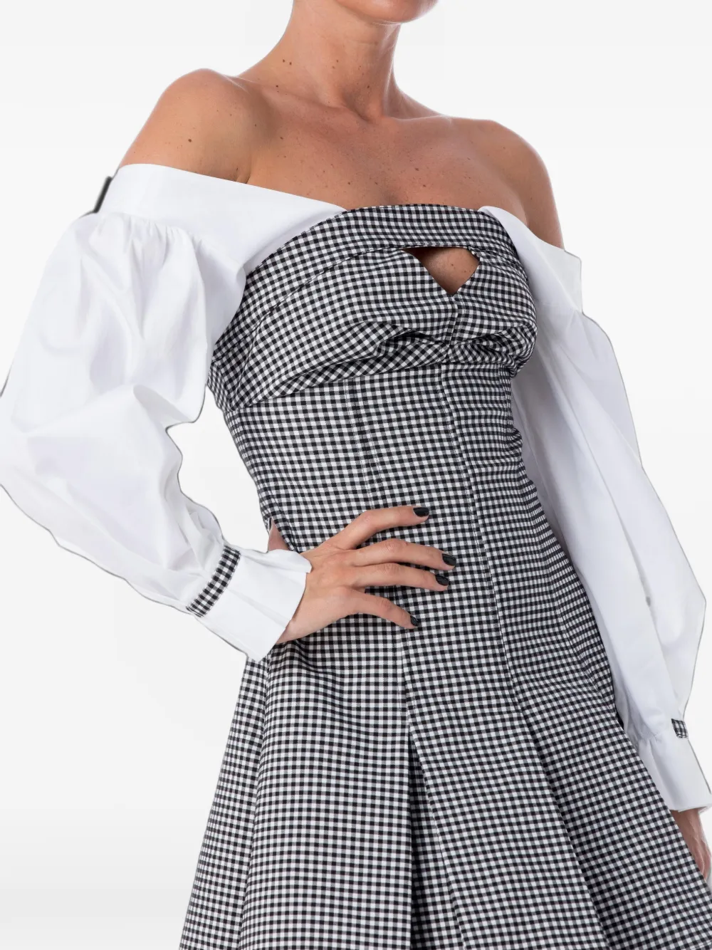 Opening Ceremony inverted-pleat bustier mini dress Wit