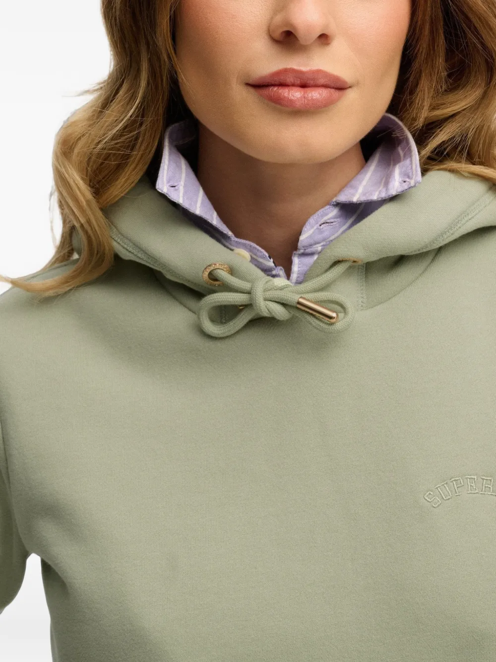 Superdry logo-embroidered drawstring hoodie Groen