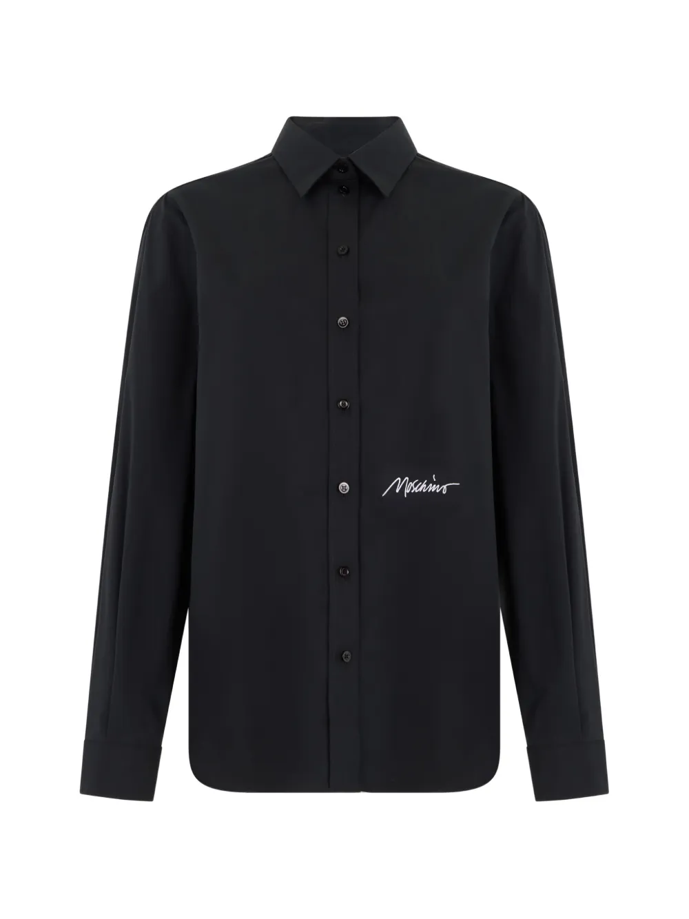 Moschino logo-embroidered long-sleeve shirt - Nero