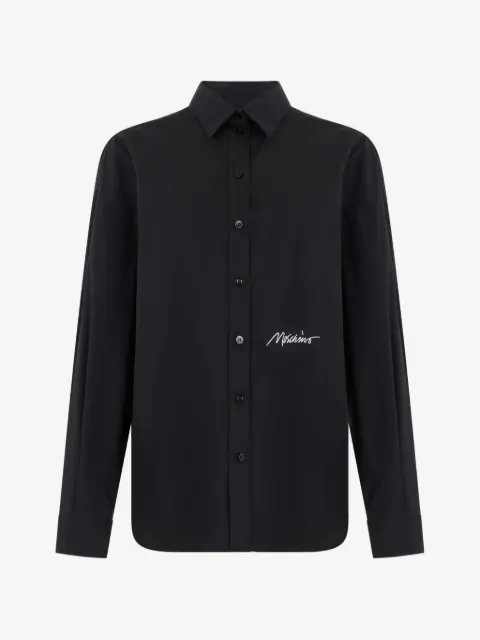 Moschino logo-embroidered long-sleeve shirt