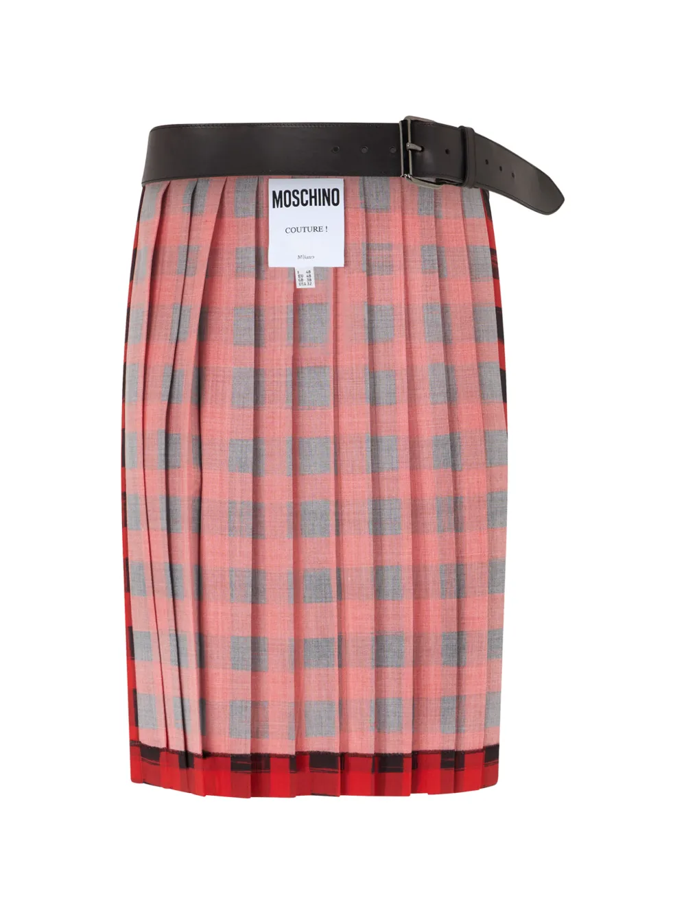 Moschino Midi-plooirok met ceintuur Rood