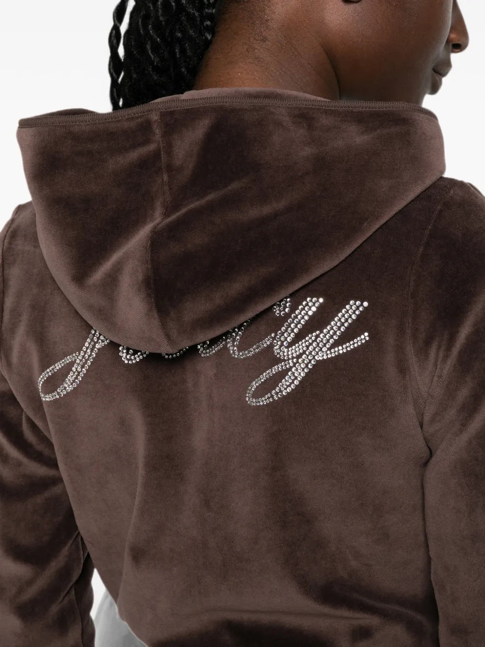 Sporty & Rich x Juicy Couture rhinestone-embellished zip-up Hoodie