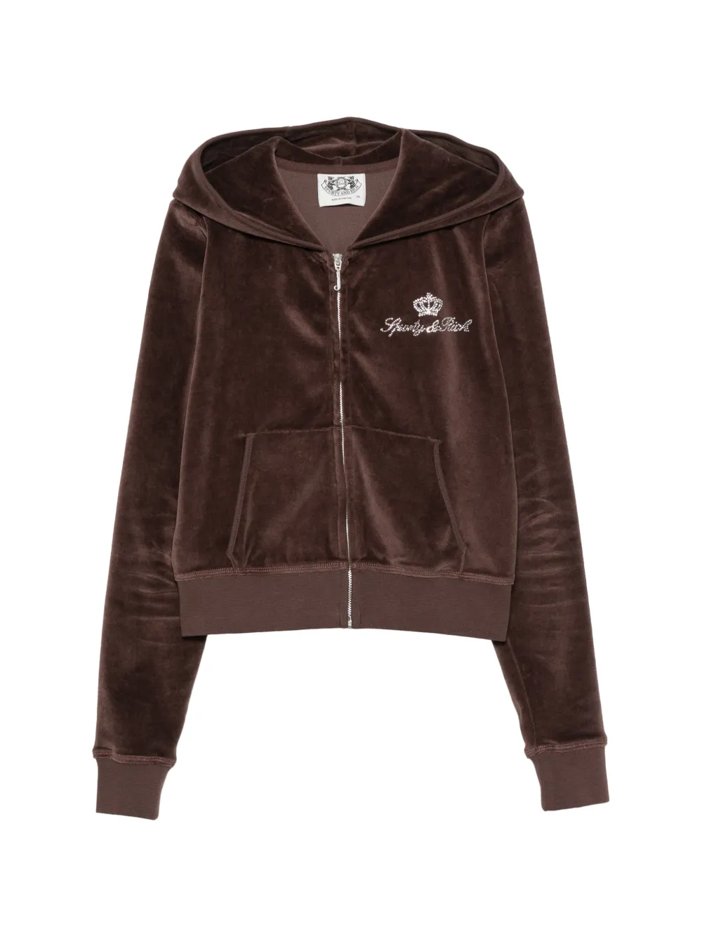 Sporty & Rich x Juicy Couture rhinestone-embellished zip-up hoodie - Brown
