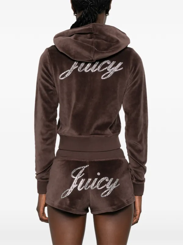 Sporty & Rich x Juicy Couture rhinestone-embellished zip-up Hoodie