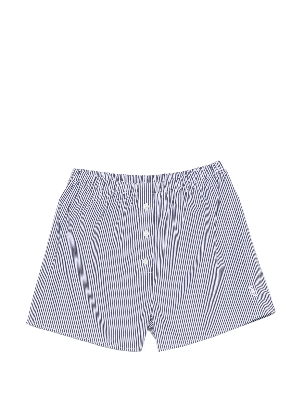 Sporty & Rich striped embroidered-logo shorts - Bianco