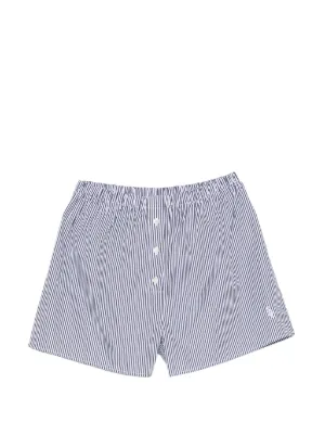  Sporty & Rich ストライプショートパンツ Sporty & Rich ストライプ ショートパンツ | ブルー | FARFETCH JP