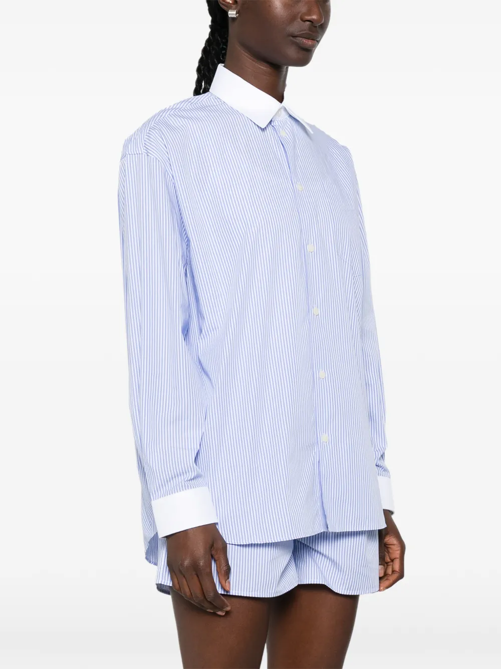 Sporty & Rich Gestreept katoenen blouse Wit