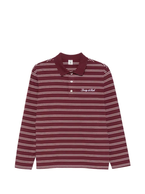 Sporty & Rich Signature logo striped long-sleeve polo shirt