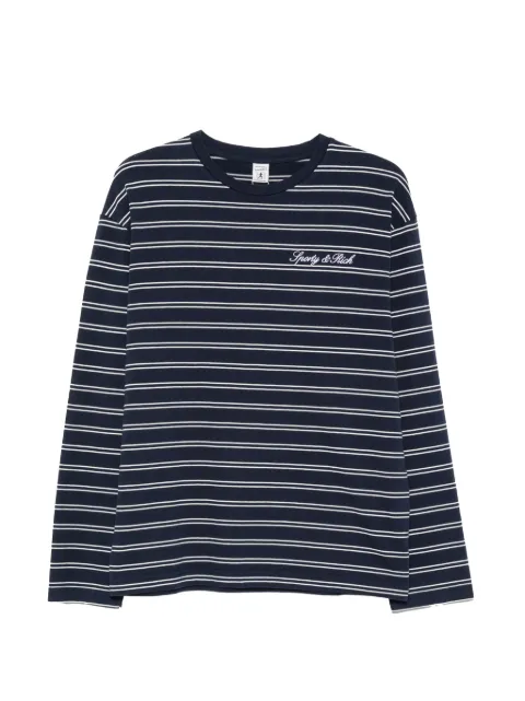 Sporty & Rich Signature logo striped long-sleeve T-shirt