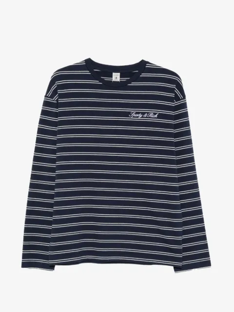 Sporty & Rich Signature logo striped long-sleeve T-shirt