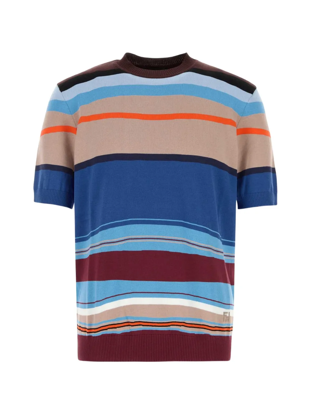 FENDI embroidered short-sleeve jumper - Blu