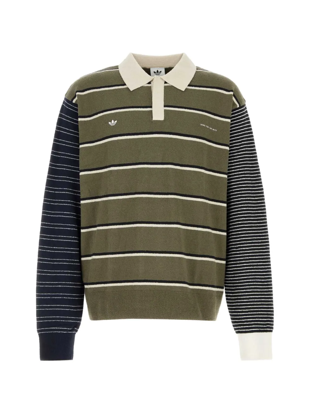 Song For The Mute striped embroidered polo shirt - Verde