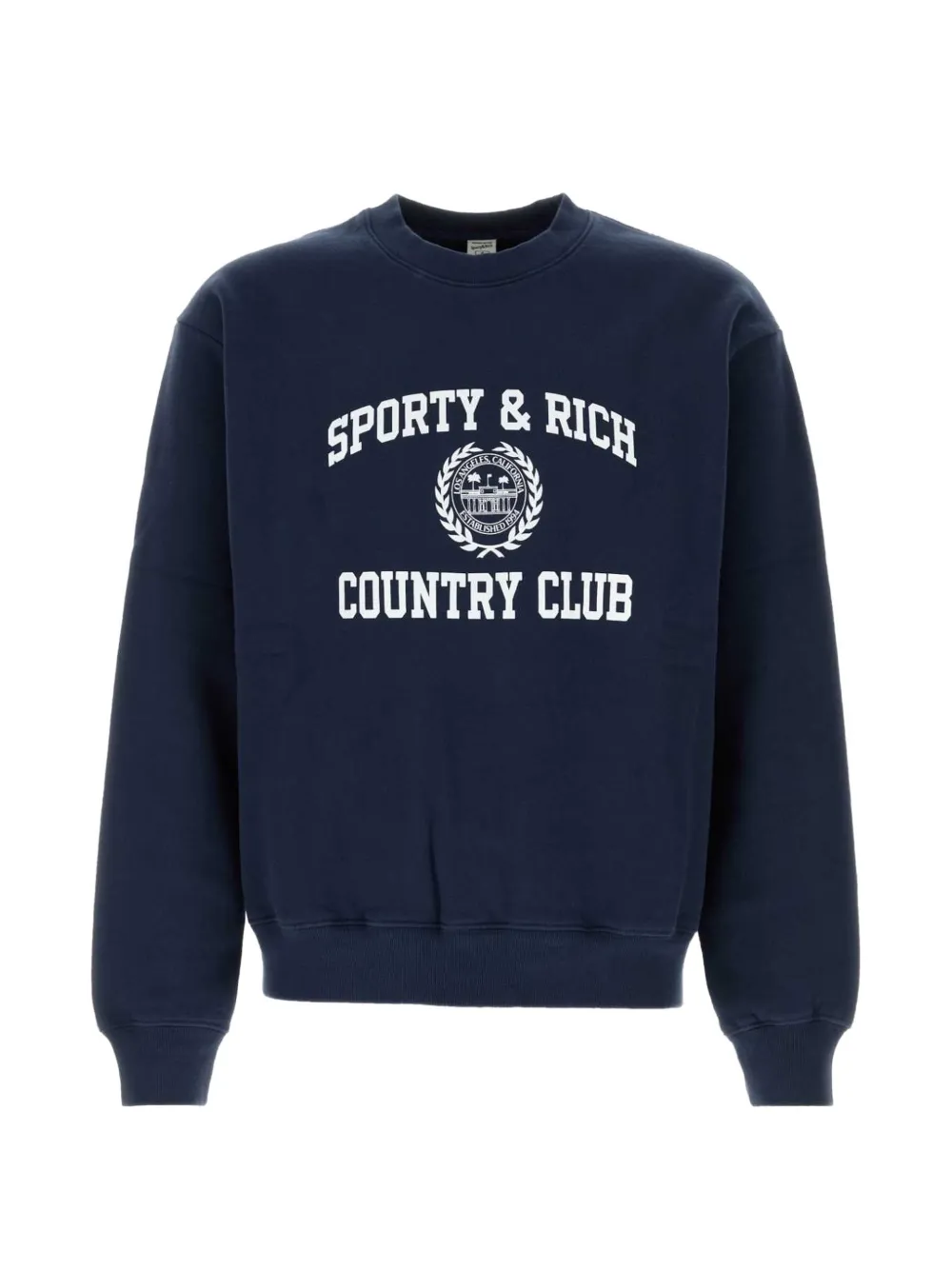 Sporty & Rich logo-print cotton sweatshirt - Blu