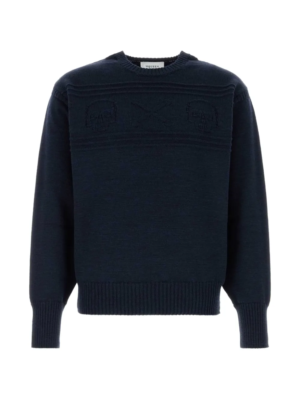 Alexander McQueen skull-intarsia sweater - Blue