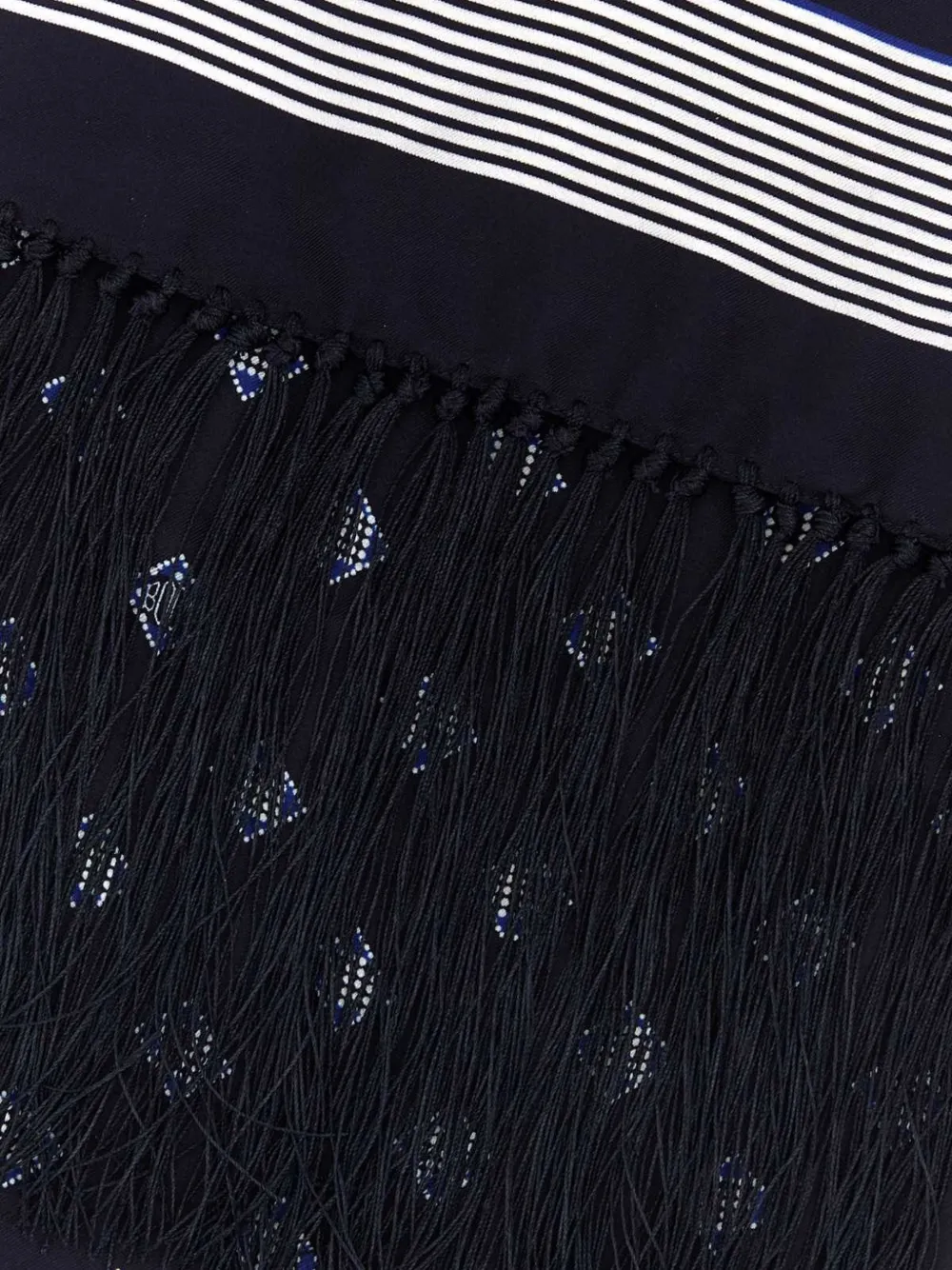  Bode Bufanda Foyer Diamond Con Flecos - Azul 