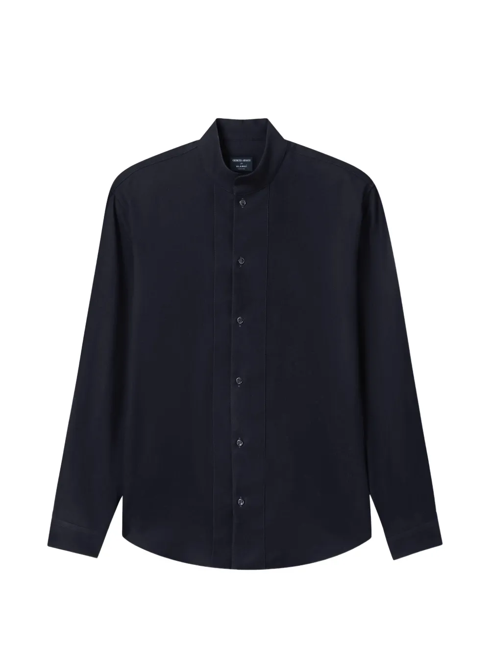 Emporio Armani band-collar wool shirt - Nero