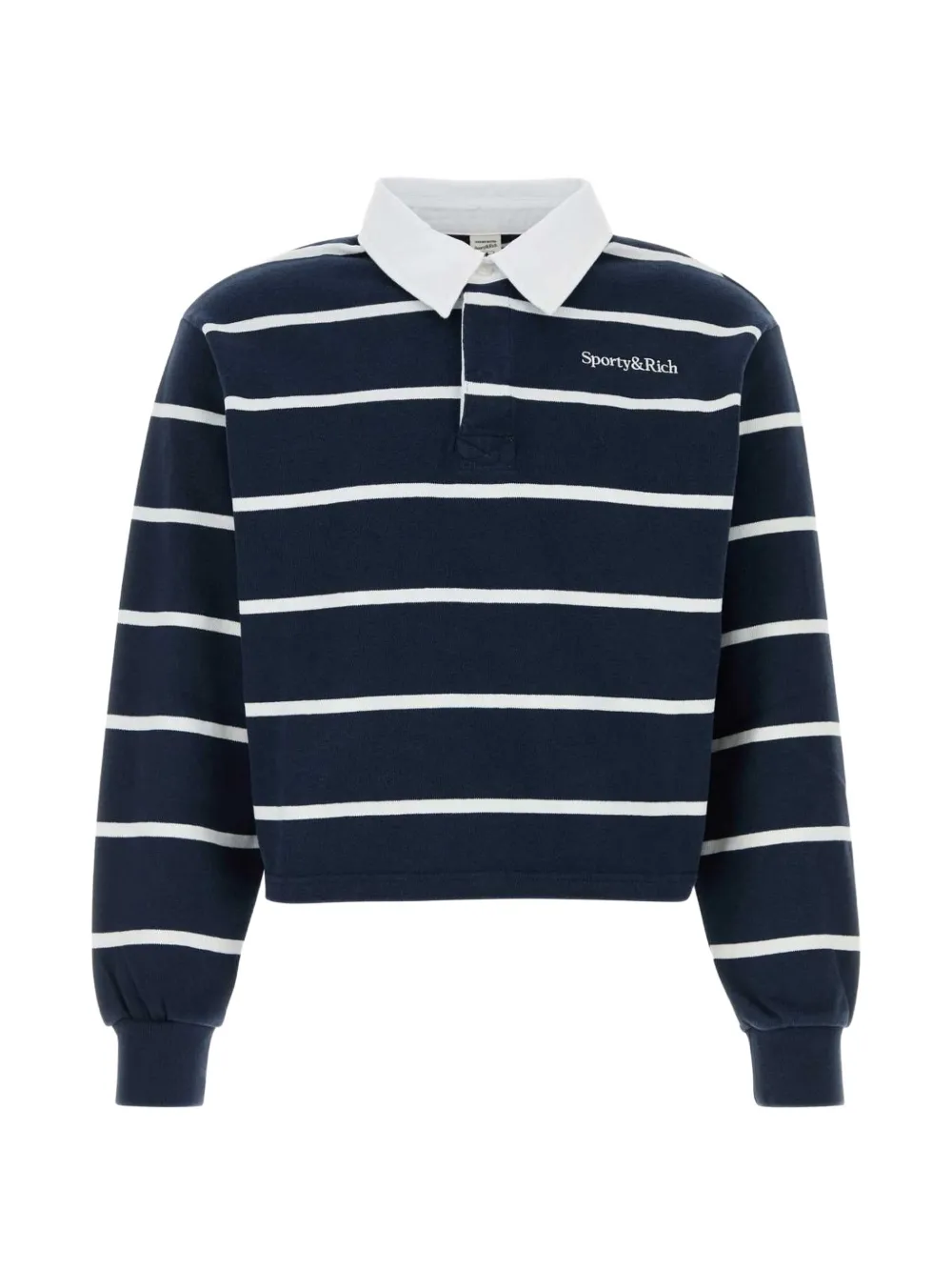 Sporty & Rich embroidered striped polo shirt - Blu