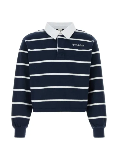 Sporty & Rich embroidered striped polo shirt