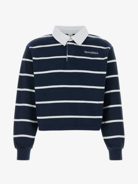 Sporty & Rich embroidered striped polo shirt