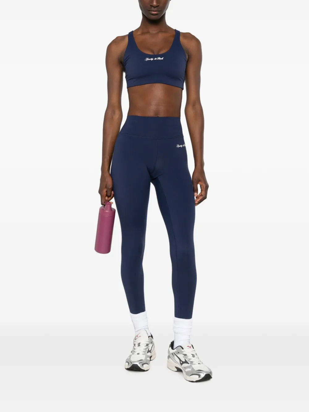 Sporty & Rich Legging met logoprint Blauw