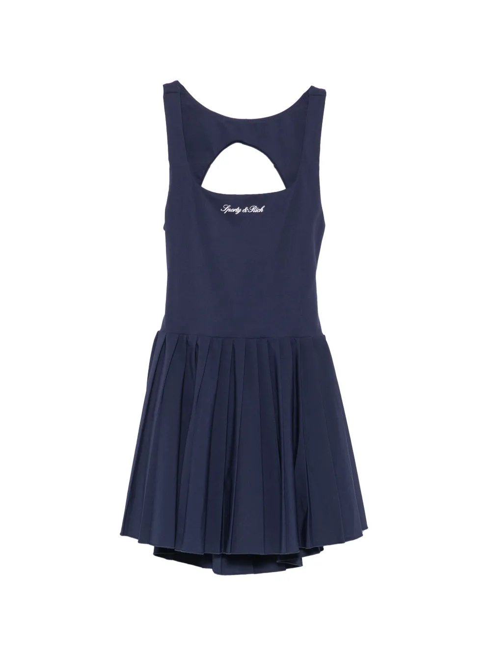 Sporty & Rich logo-print pleated performance dress - Blue
